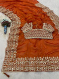 Luxury festive saree with stitched blouse