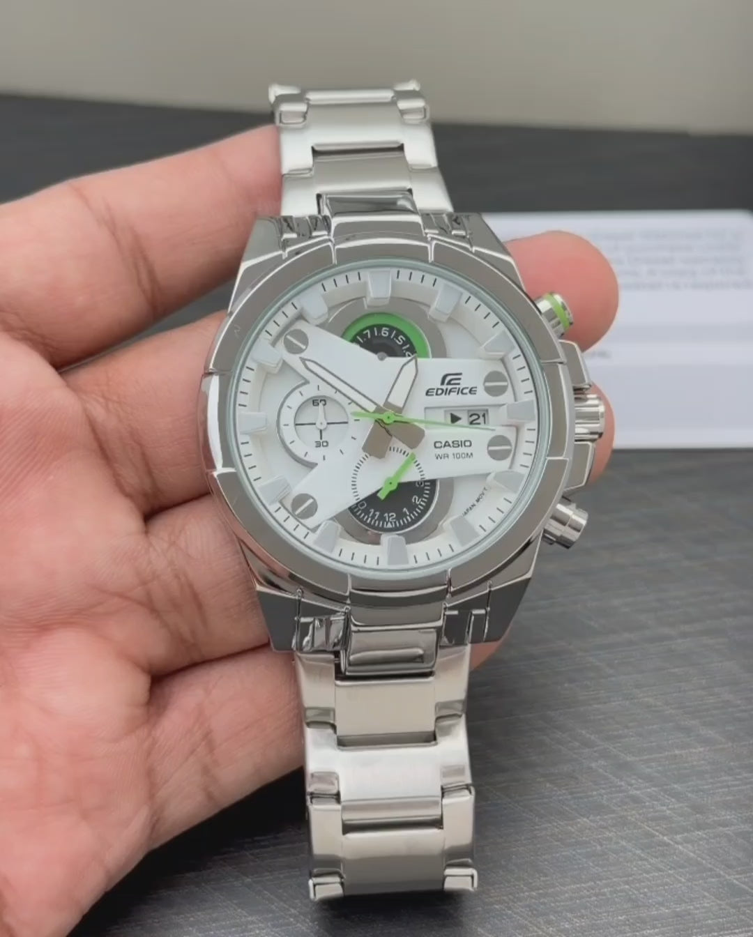 men quartz chronograph watch casio