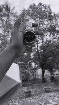 Fossil watch on wrist formal wear