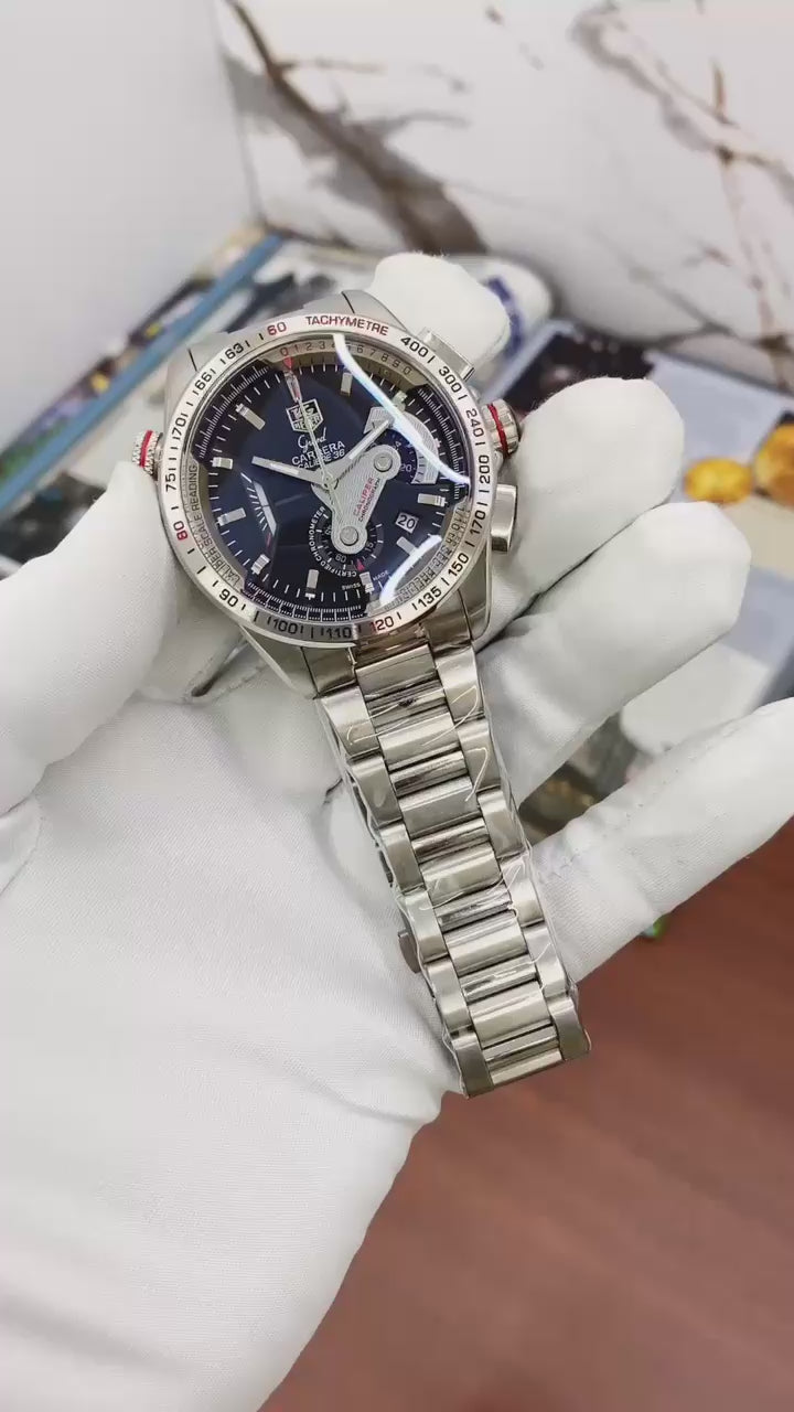 TAG Heuer Carrera watch front view on cushion display