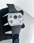 black fibre strap wristwatch