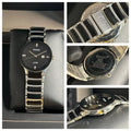 Ceramic and metal strap detailing