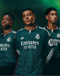 Real Madrid 2025/26 away football jersey dark green front view