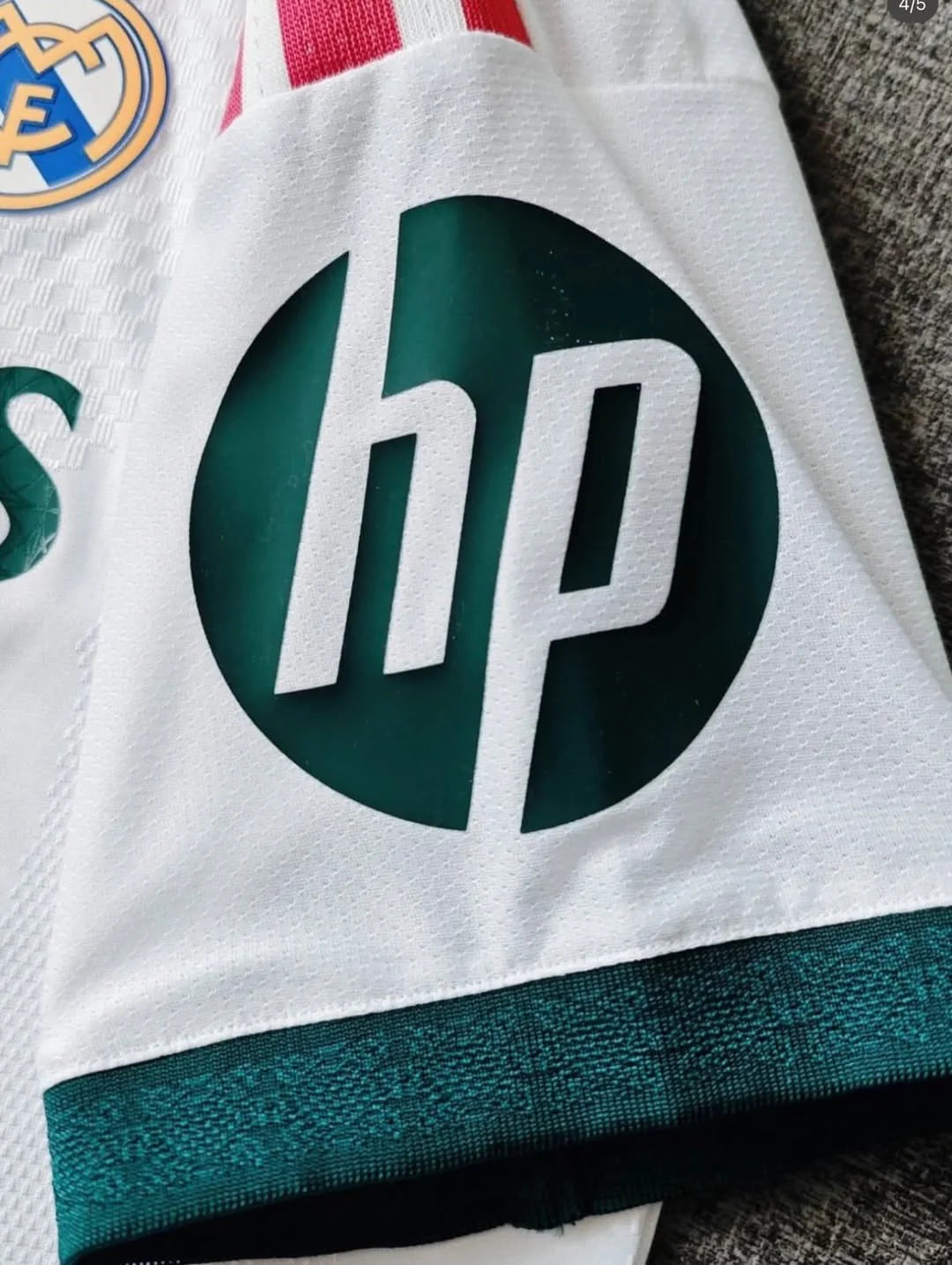 real madrid fan football jersey close up