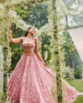 Fully flared bridal lehenga with embroidered choli