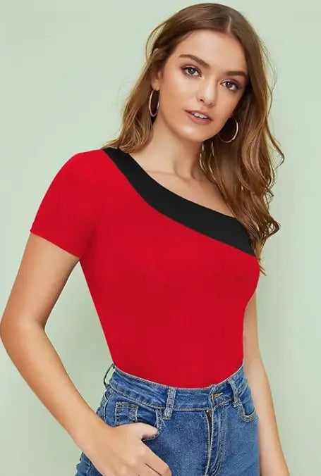 Women’s off-shoulder red top