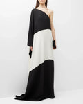Relaxed fit off shoulder evening dress