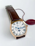 Rose gold-tone square watch with white Roman numeral dial