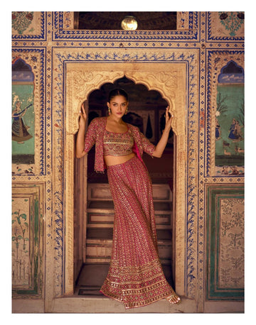 sayuri mehfil palazzo set with jacket