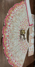 Semi-stitched lehenga for girls with embroidered blouse and dupatta