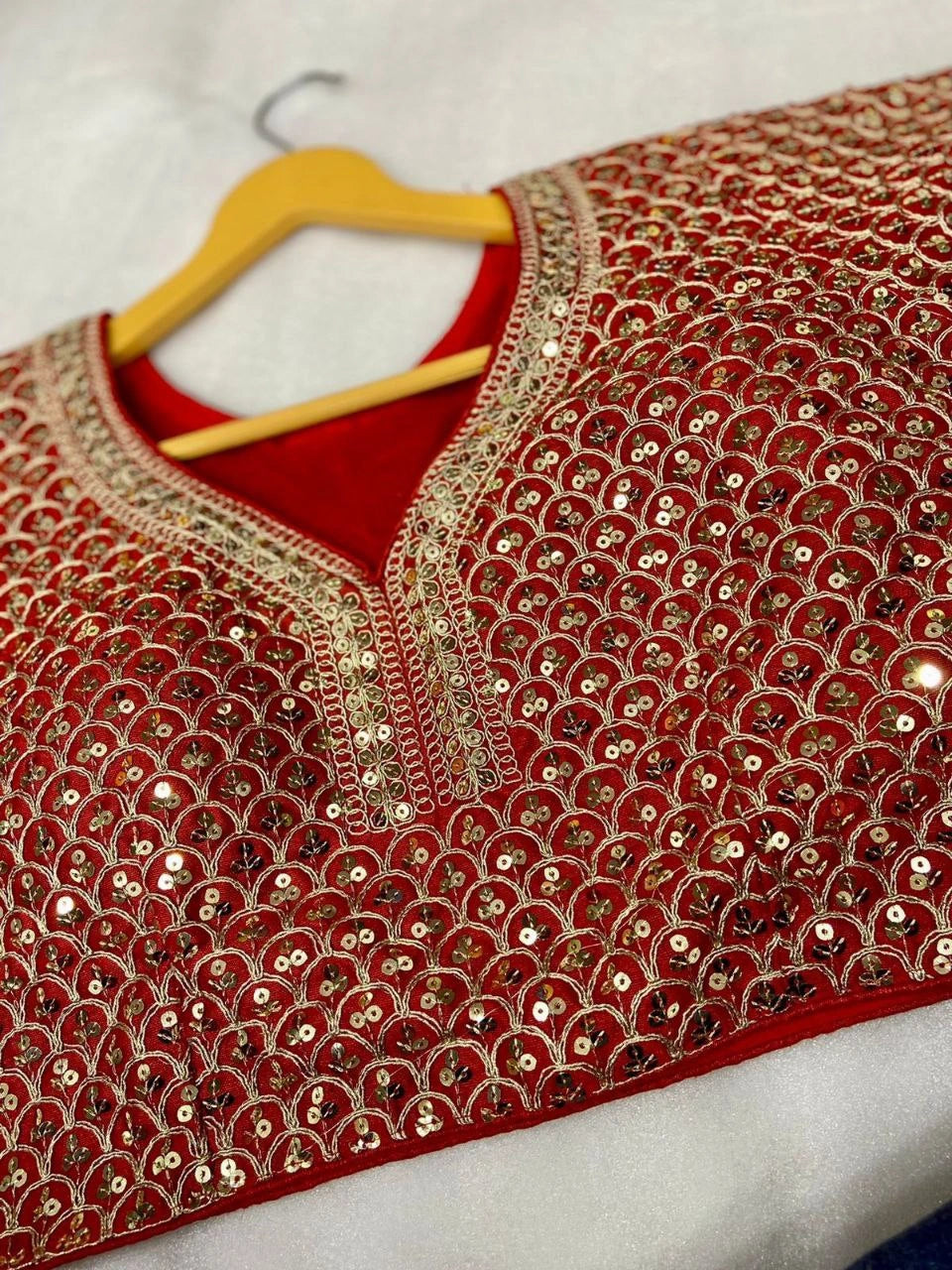 Sequin embroidered blouse for saree
