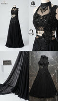 Modern black lehenga outfit for reception