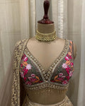 Semi-stitched lehenga skirt front view