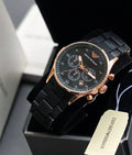 Silicone strap men's wristwatch side view