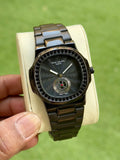 Butterfly lock metal strap watch