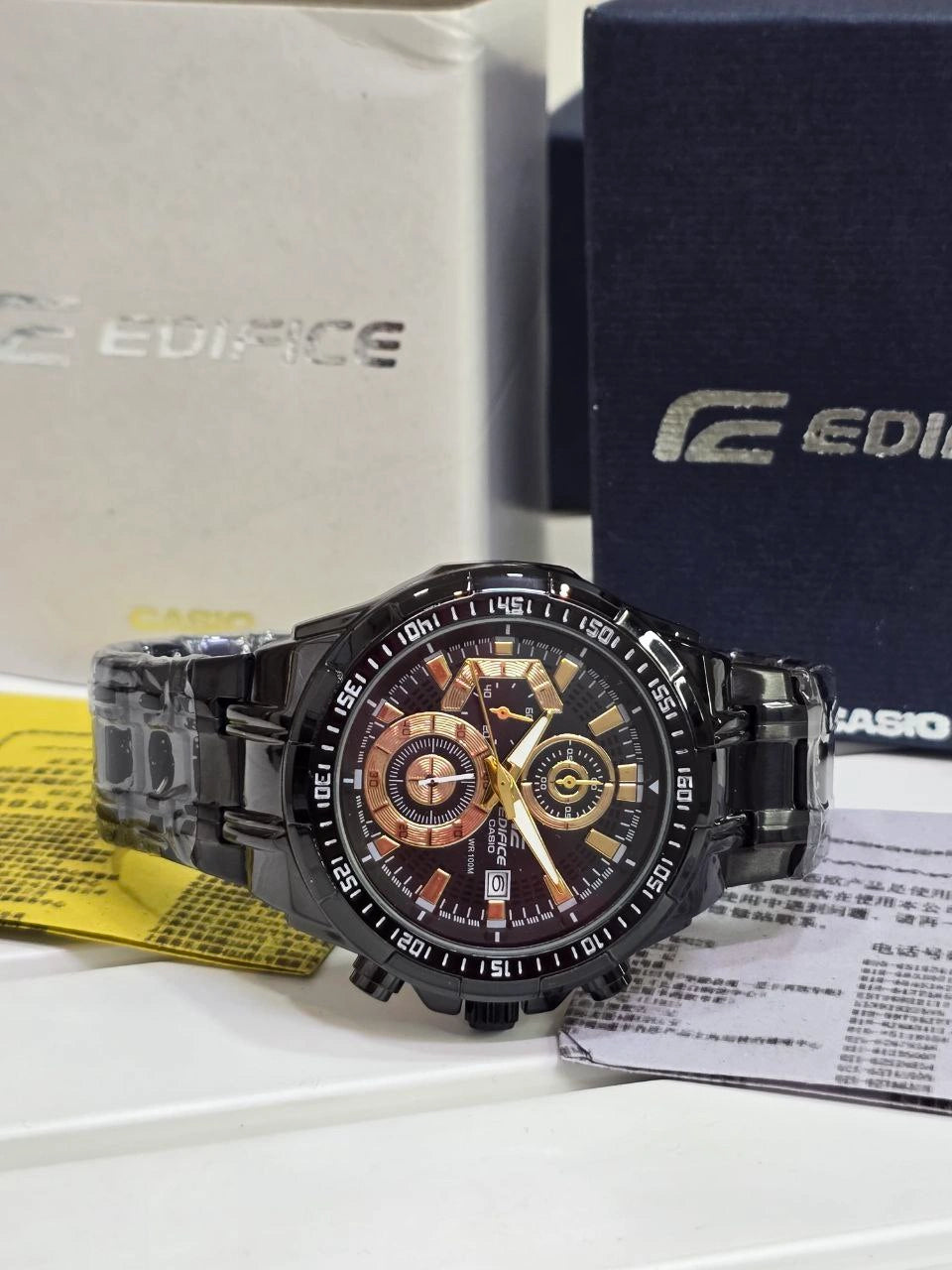 stainless steel casio edifice watch