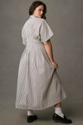 womens-striped-midi-shirt-dress-back-view