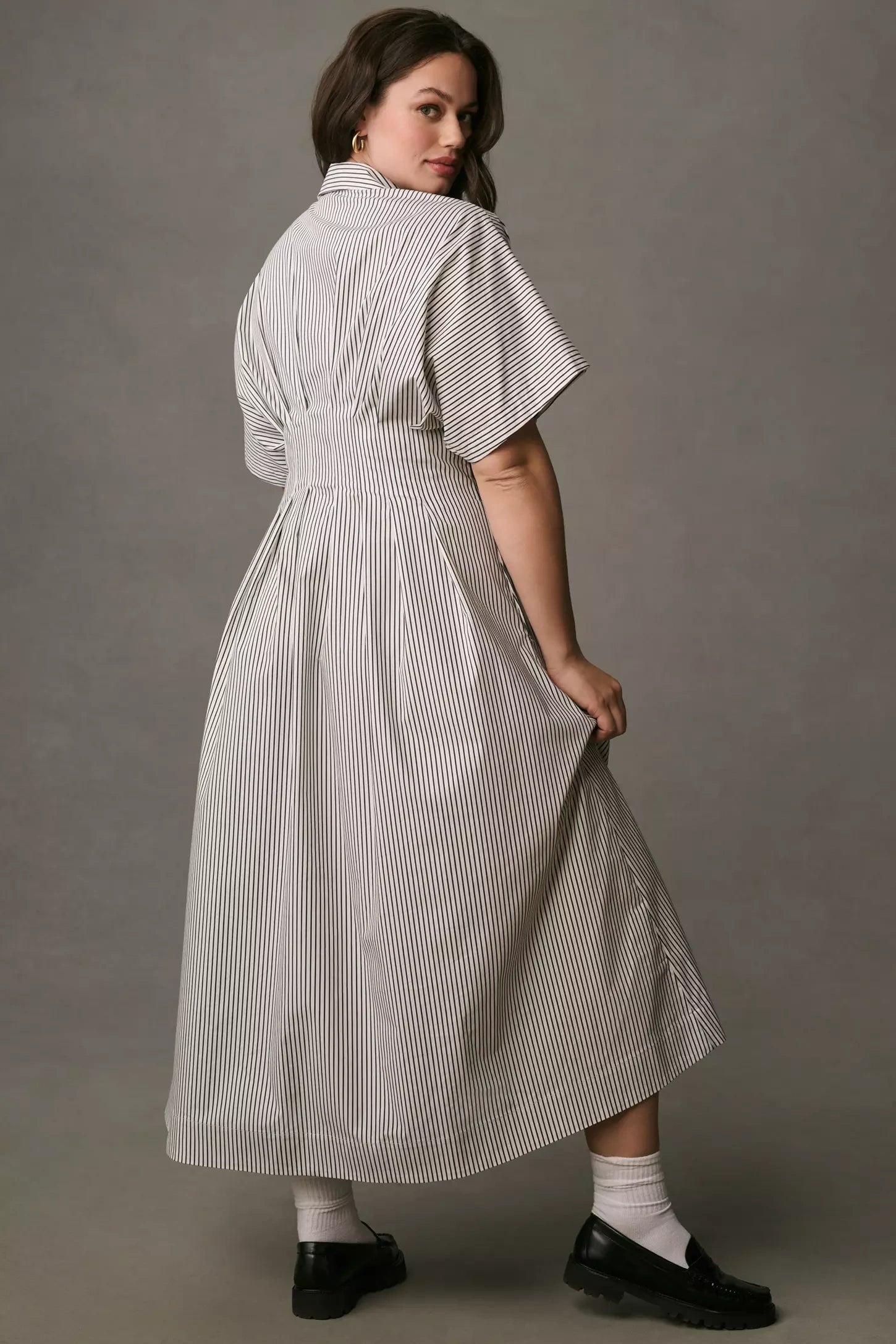 womens-striped-midi-shirt-dress-back-view