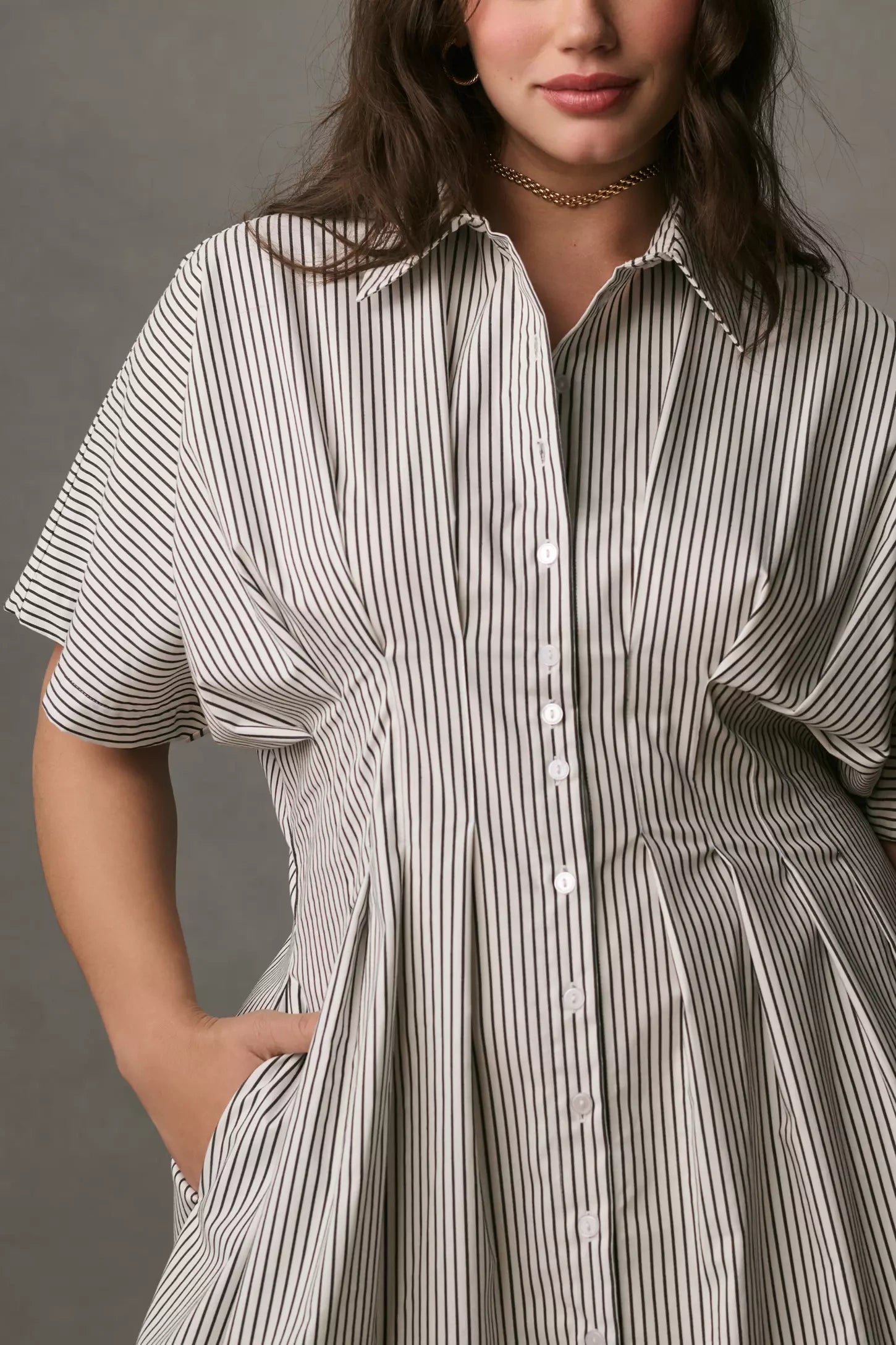 casual-striped-shirt-dress-for-women-closeup