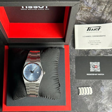 Tissot PRX blue dial stainless steel watch for men