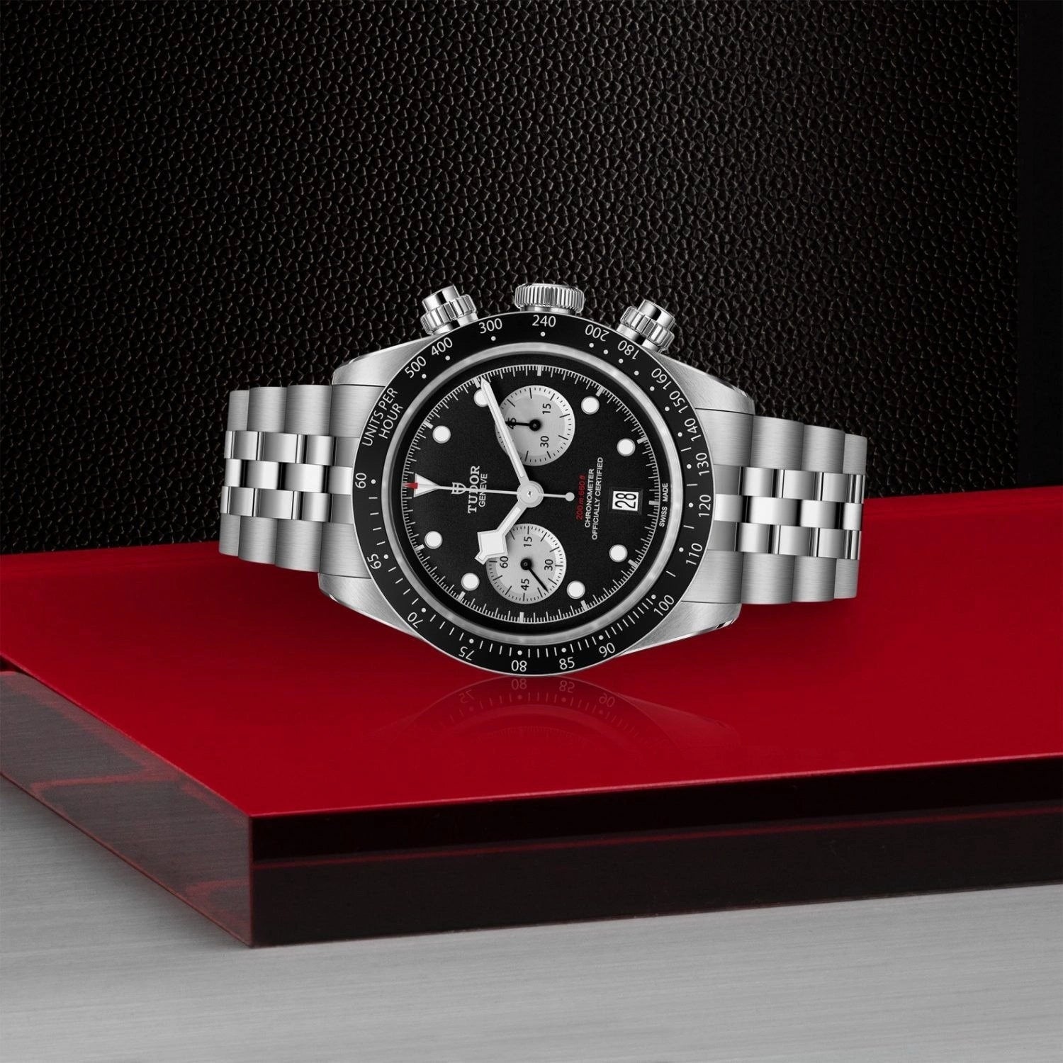 black dial analog wrist watch