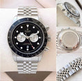 tudor black dial silver watch