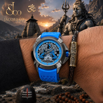 Vrudra Shiva Edition watch for men with blue silicone strap