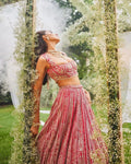 Heavy wedding lehenga choli with dupatta for bride-to-be