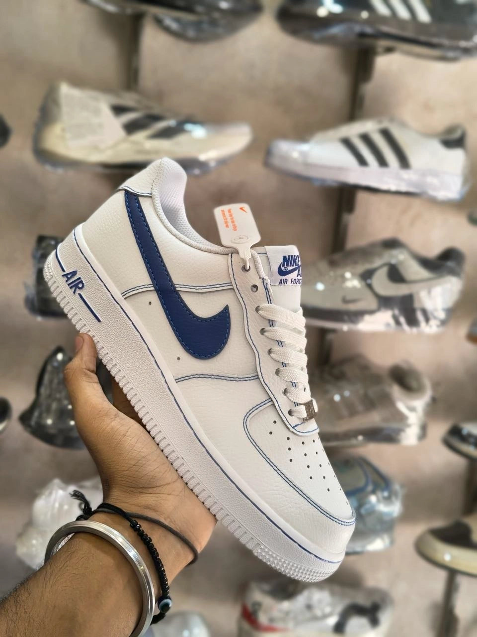 Air Force style lace-up sneakers for men