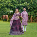 Wine Varnish Lehenga Choli - And Kurta Bottom Set Combo (Full Stitched) NextBuy