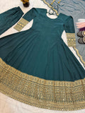 embroidered crepe anarkali dress