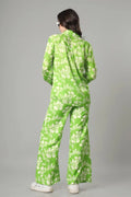 Green shirt and trouser with elastic waist