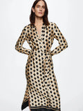 Calf Length Button Front Shirt Dress for Women
