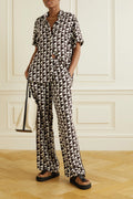 Women's Geometric Print Satin Co-Ord Set
