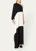 Long kaftan style dress black and white