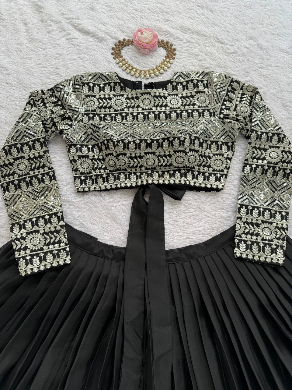 Designer organza lehenga and blouse set