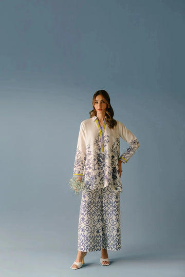 Women's Roman Silk Blend Printed Co-Ord Set