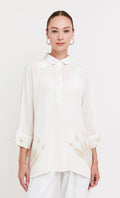 women white designer top and pant coord set front view